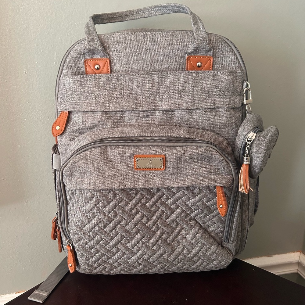 BabbleRoo Waterproof Diaper Bag Backpack Baby Essentials Travel Tote EUC